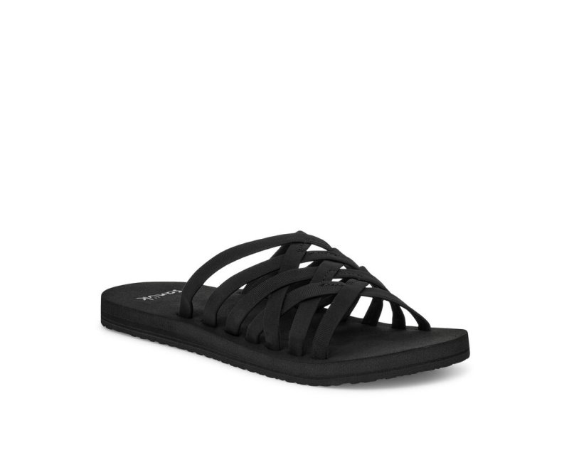 Sanuk Womens Rio Slide Black Sandals | URHPWY164